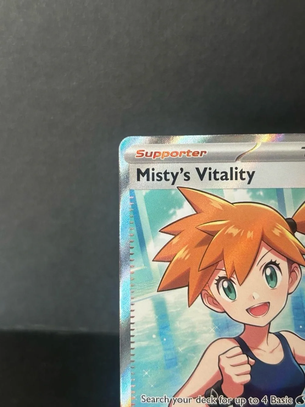 Pokemon Misty's Vitality Holo Trainer Card - Blue & Orange Artwork
